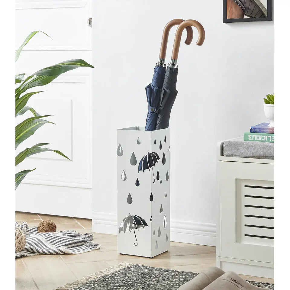 Metalen Paraplubak - Paraplubak met Waterbakje - Wit