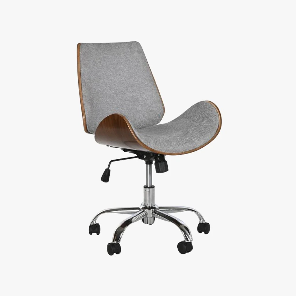 Cadeira de Escritório Tecido Cinza com Madeira 52x58,5x98 NÓRDIS