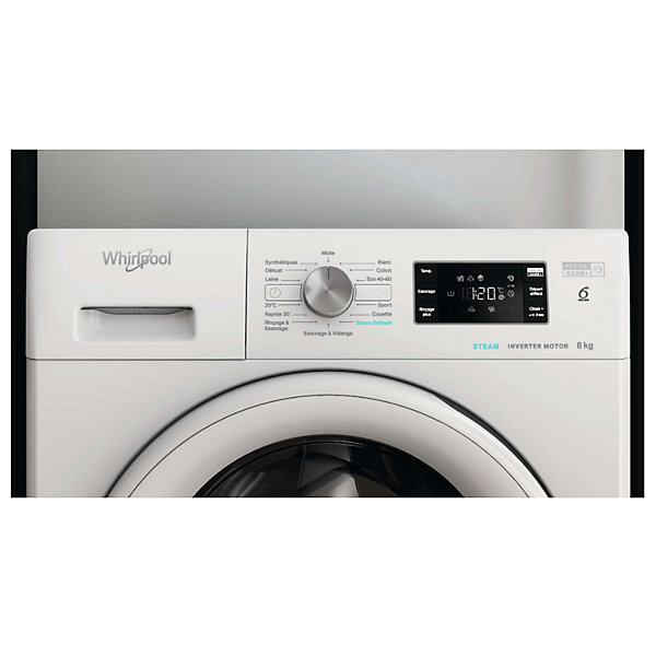 Lave-linge frontal 8kg 1400 tours/min Whirlpool FFBS8469WVFR