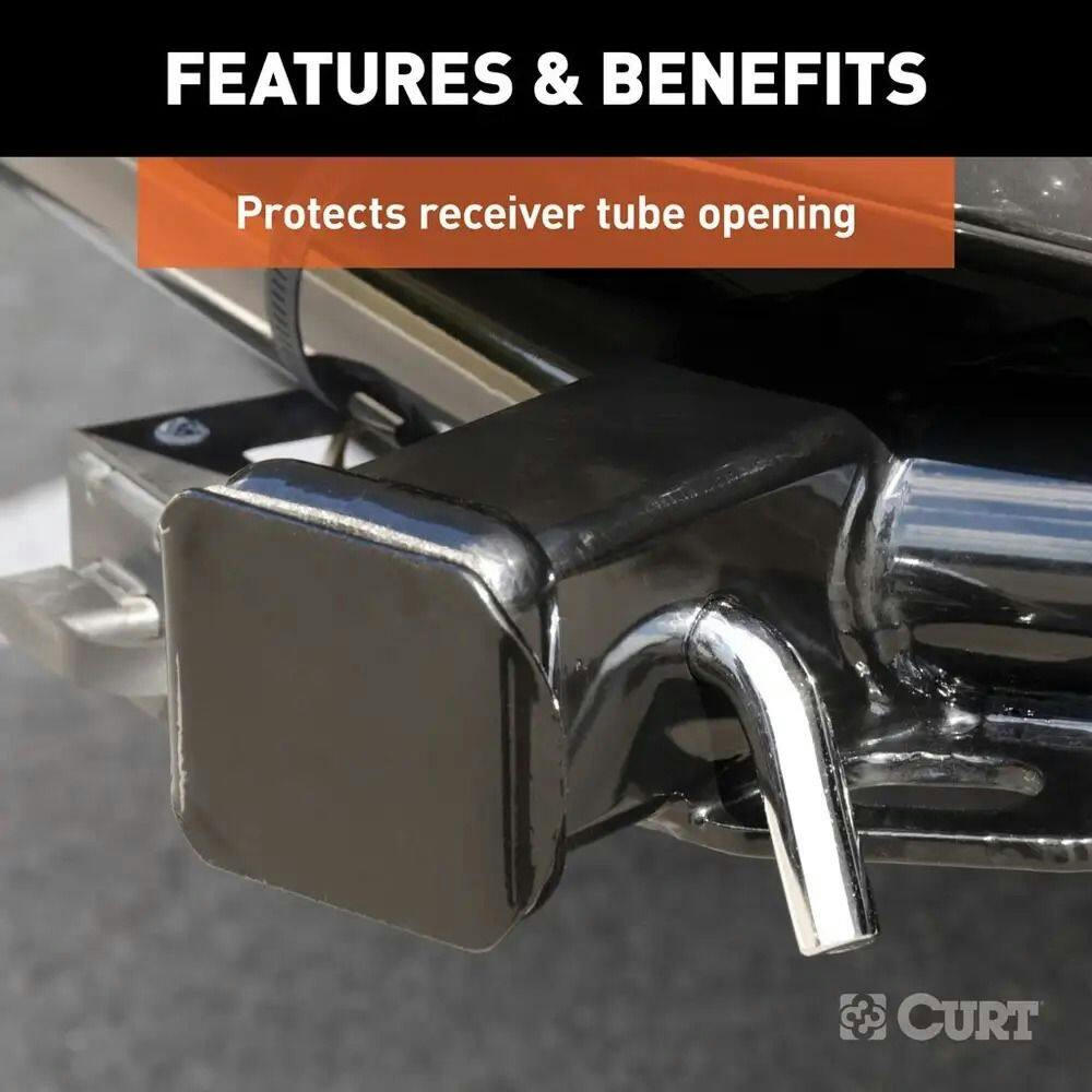 CURT Black Steel Hitch Tube Cover, 2-in