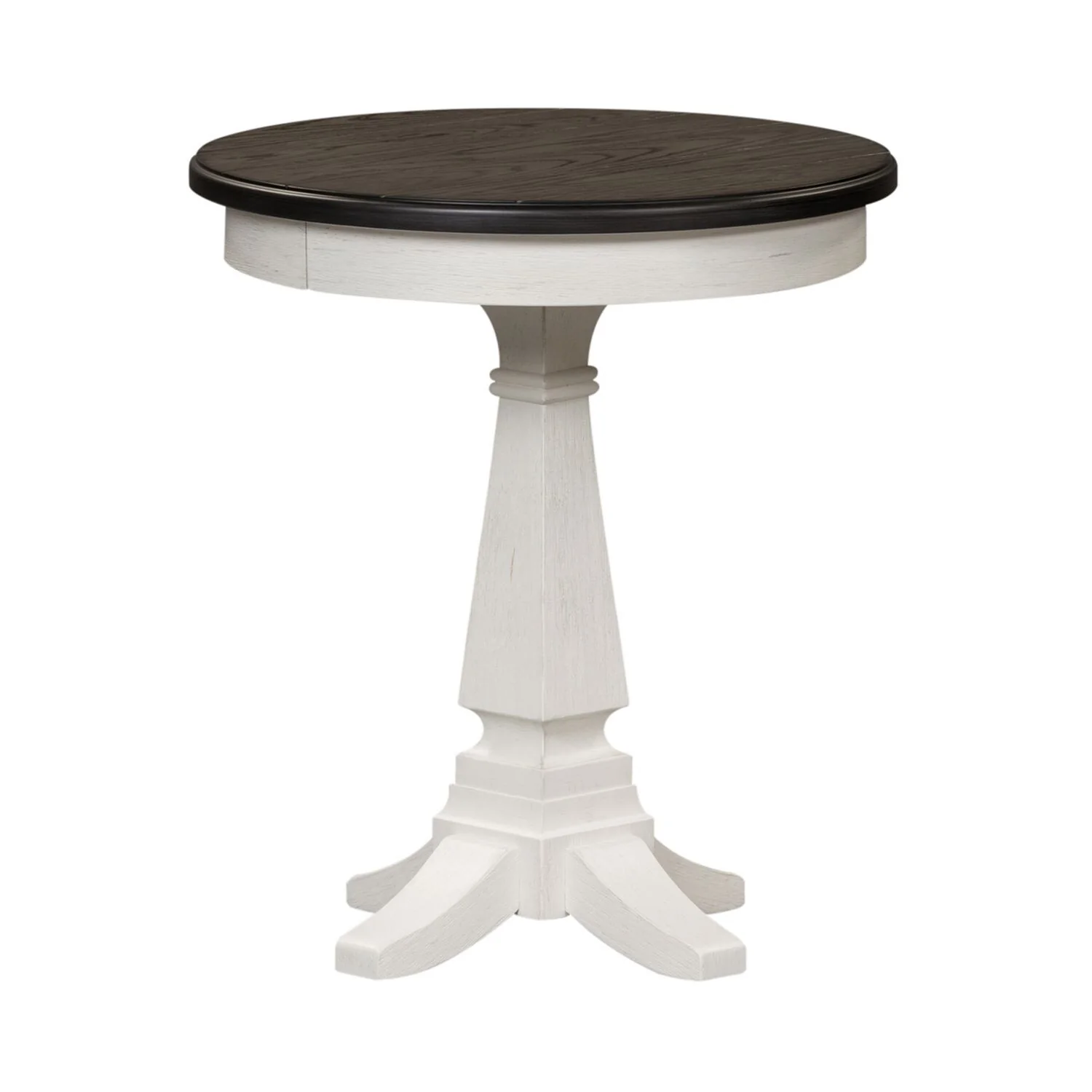 Allyson Park Wirebrushed White Charcoal Chair Side Table