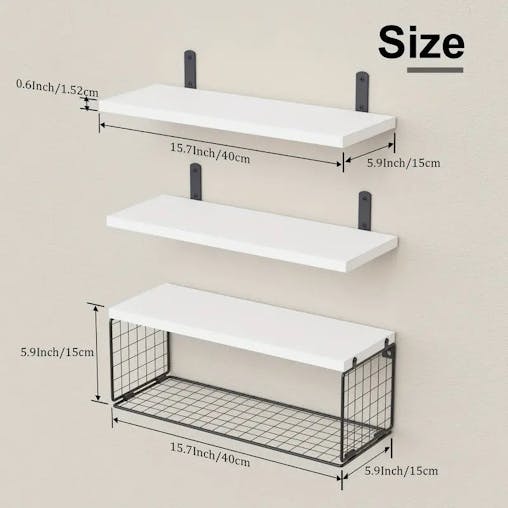 NNETM Elevate your bathroom decor with these sleek wood floating shelves