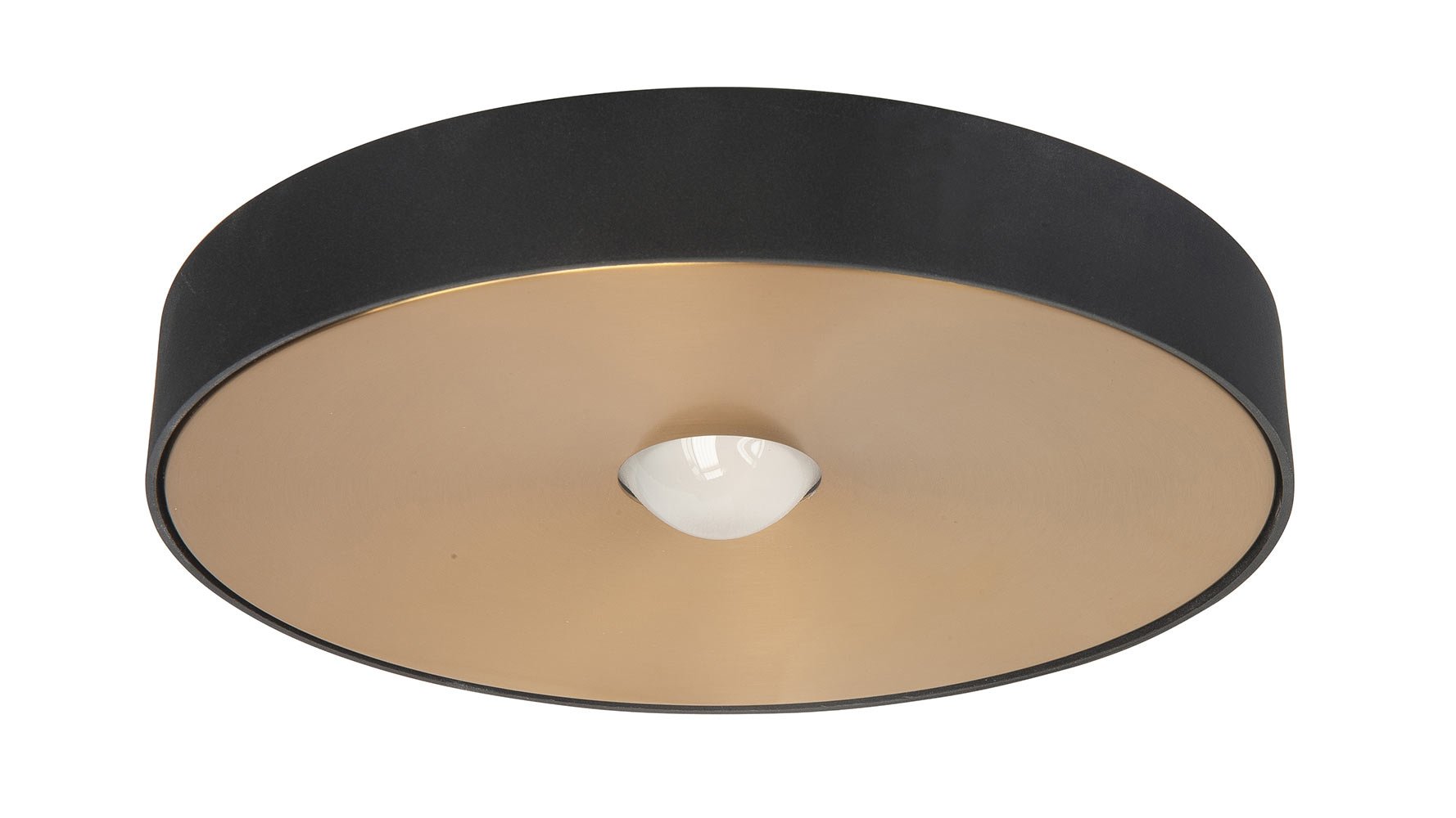 Highlight plafondlamp Bright - 1 lichts - 26 x 4.5  cm - zwart goud