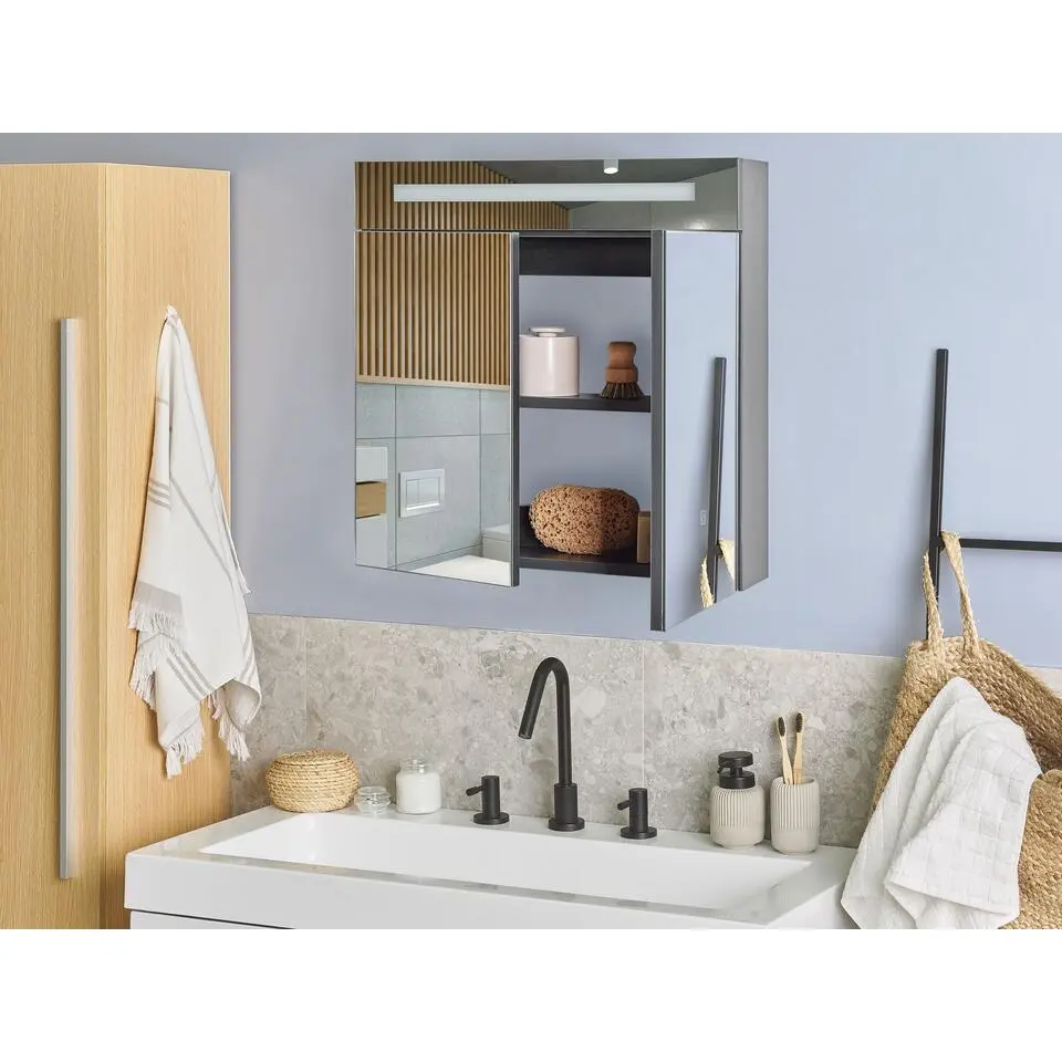 JARAMILLO - Badkamermeubel - Zwart - Multiplex