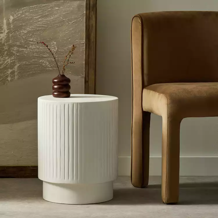 Habitat Acantha Round Side Table - White