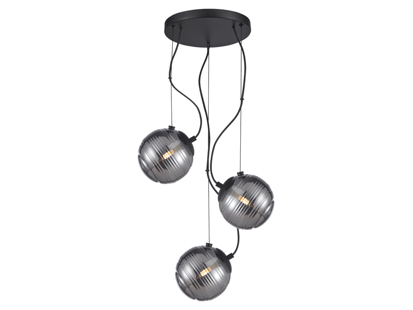 Lampa wisząca Perona 3-punktowa szklana grafitowa