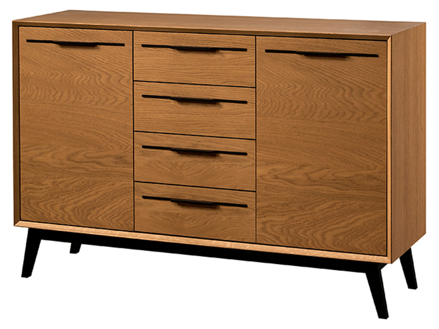 Komoda Lazure 136 cm z 2 drzwiami i 4 szufladami dąb rustical karmelowy