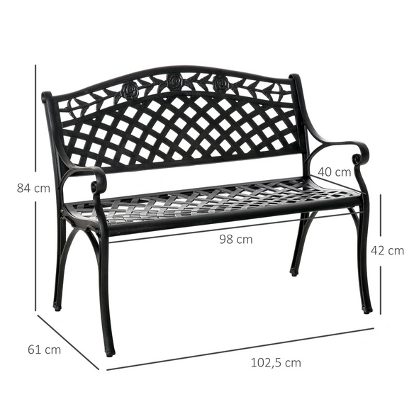 Gartenbank, 2-Sitzer, BxHxT: 102,5 x 84 x 61 cm