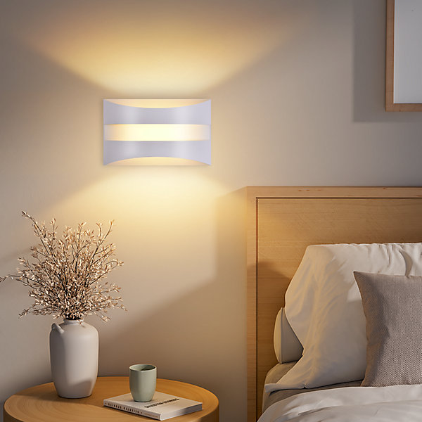 Applique murale LED d'intérieur Nettlife blanche - Design moderne 3000 K, éclairage mural blanc chaud 5 W