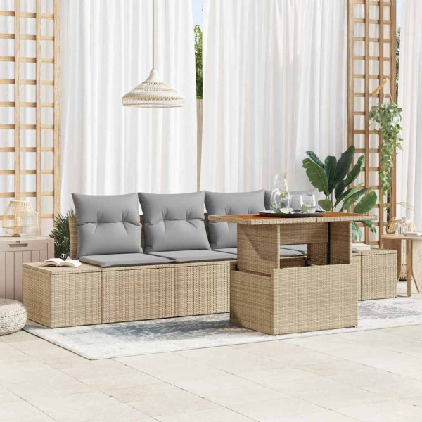 Zestaw Mebli Ogrodowych Wypoczynkowy Sofy Stolik Rattan Na Patio Na Taras