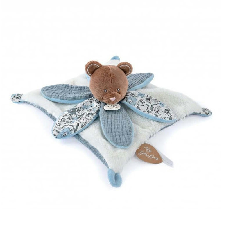 - Doudou pétale ours bleu