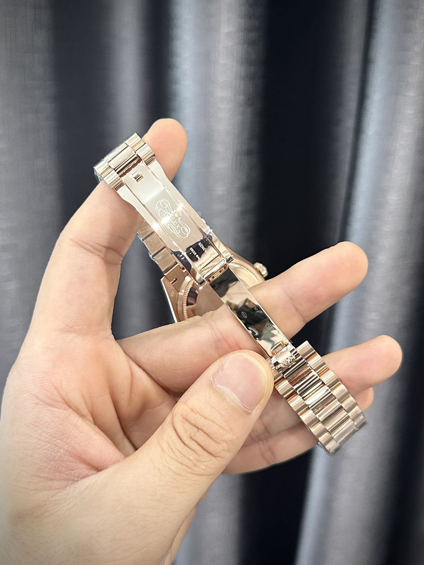 Rolex Day-Date 128235 RG Plated Green Dial With Diamonds 36mm Super Clone
