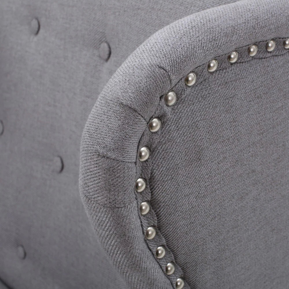 Niclas Wing Back Studded Fabric Accent Chair by Christopher Knight Home