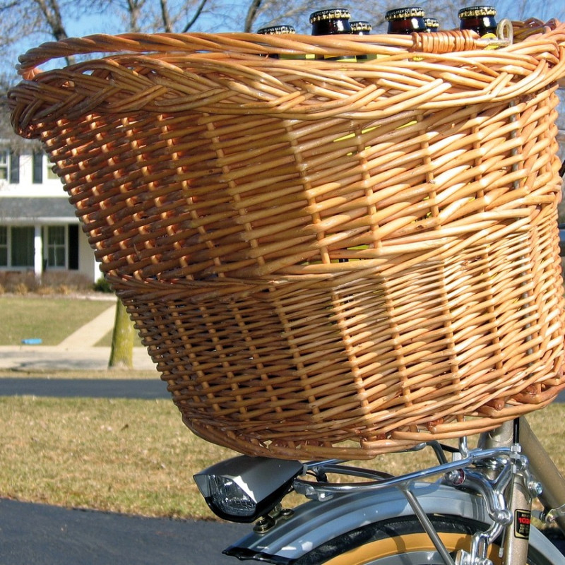 Panier pour vélo en osier