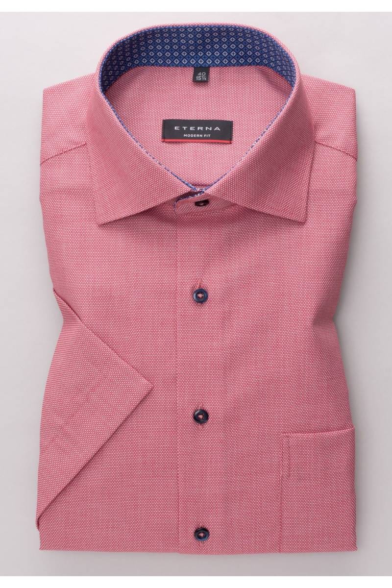 ETERNA Modern Fit Hemd rot, Strukturiert