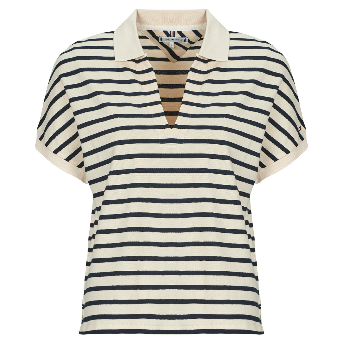 Tommy Hilfiger - LYOCELL OPEN-NK RELAXED POLO SS - White / Marine