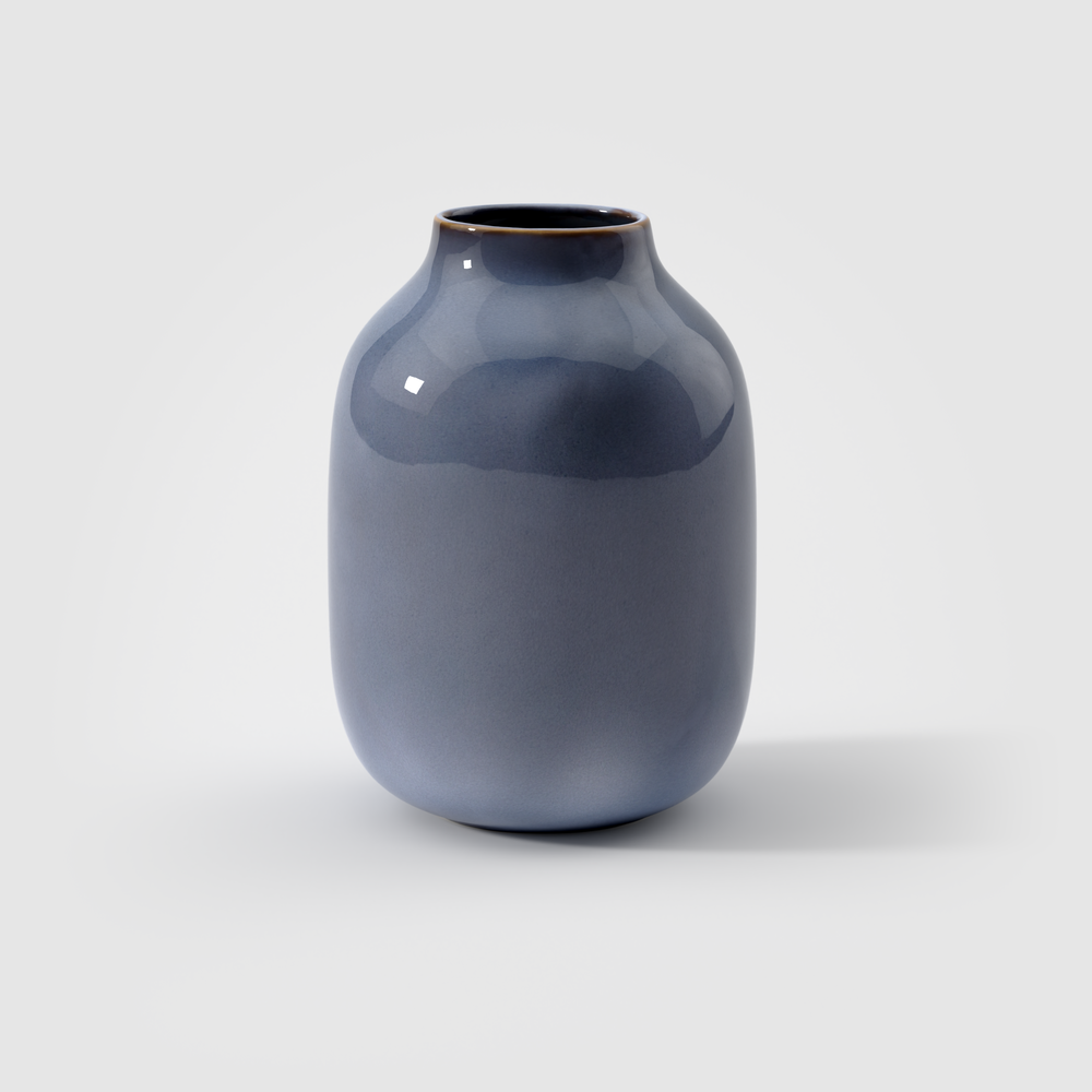 Lave Vase - Blue, 6.2'' x 8.7'', stoneware