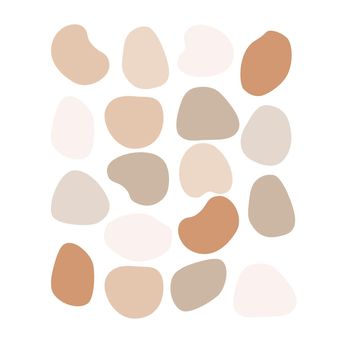 PEBBLES - Stickers muraux en vinyle cailloux marron et beige