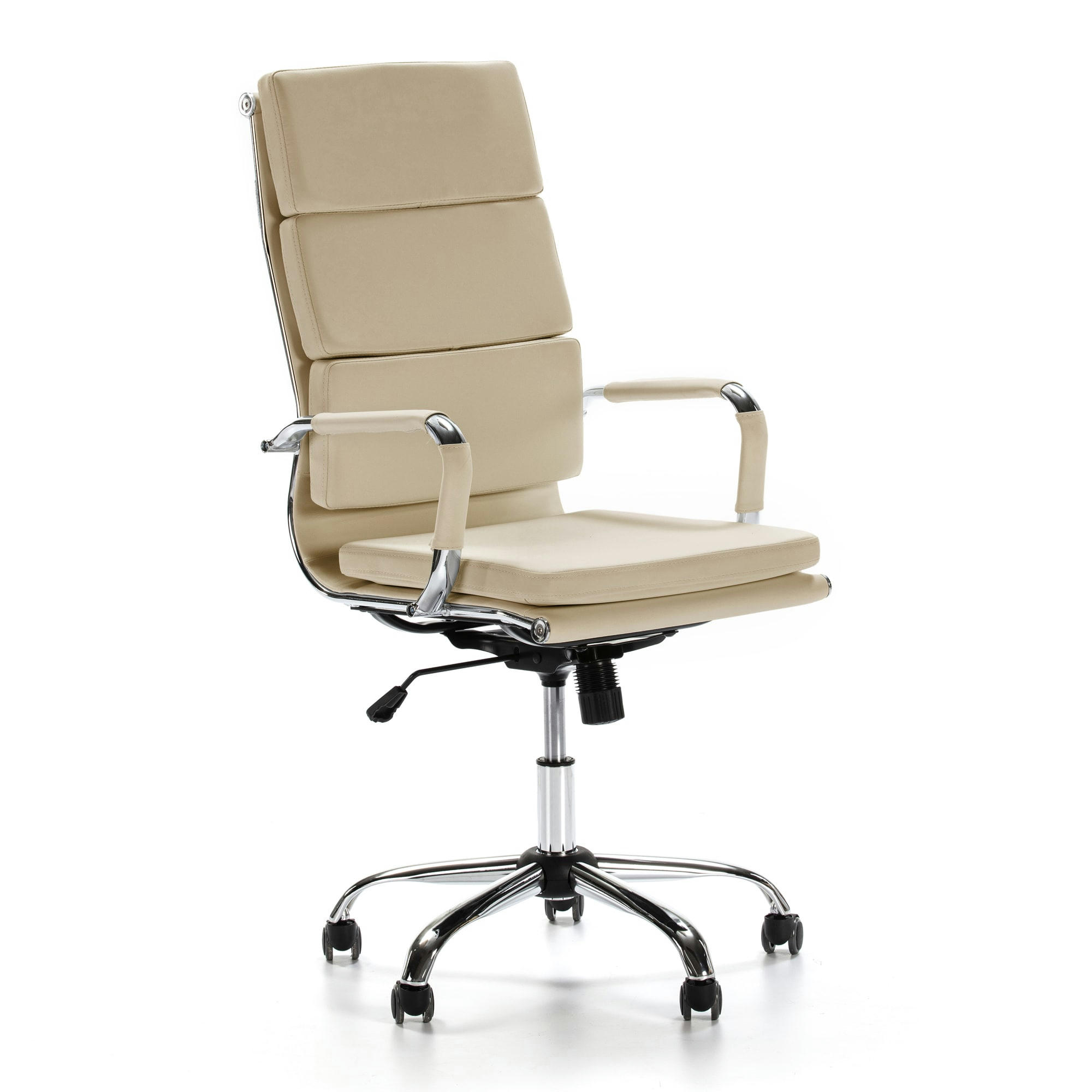 MORGAN - Fauteuil de bureau inclinable taupe, cuir synthétique