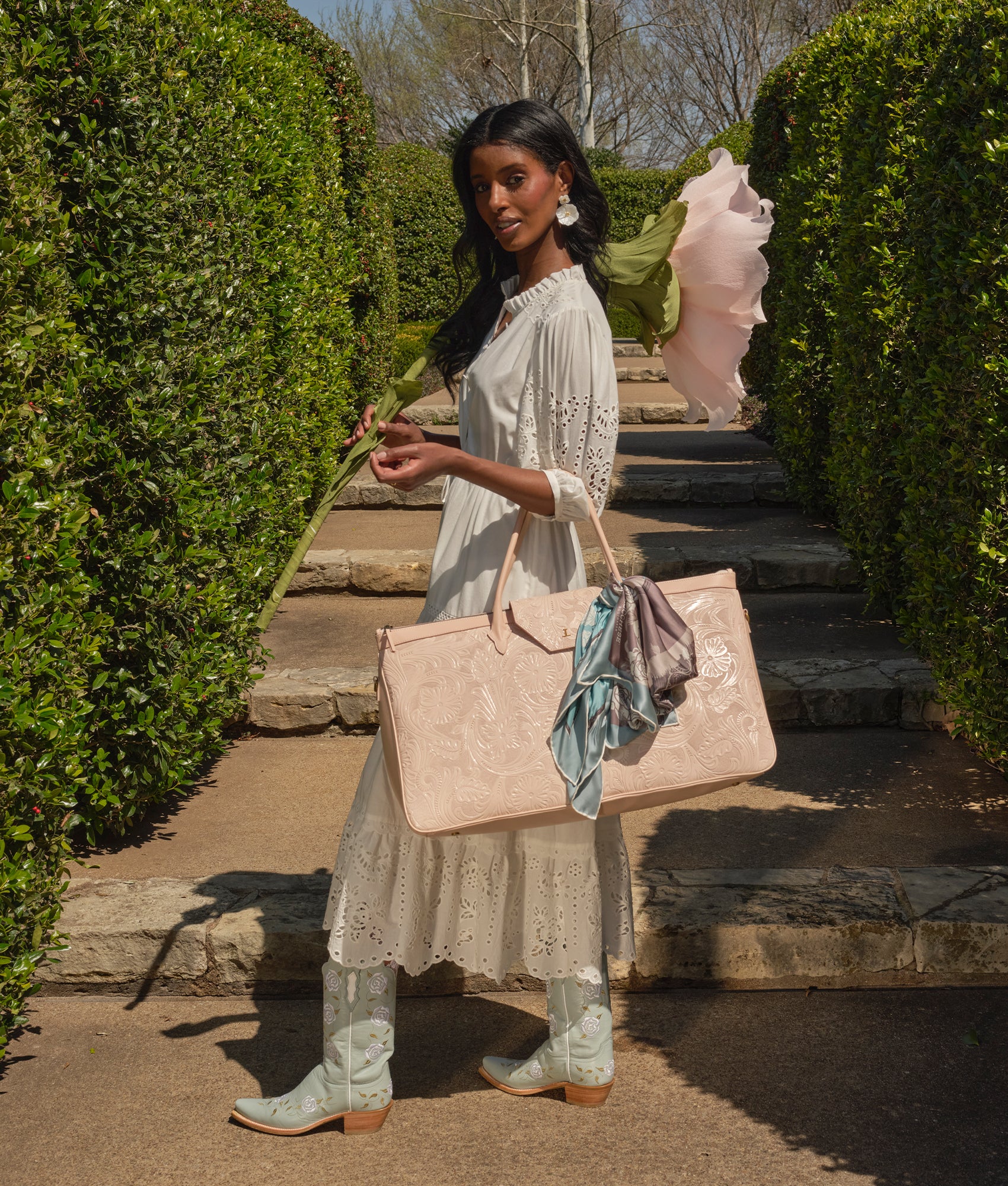 Cavalry Rose Scarf - Blue