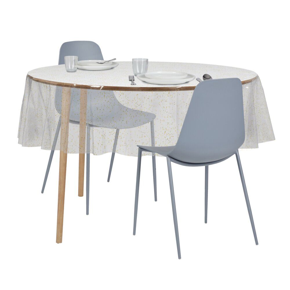 Nappe cristal carrée transparente paillettes multicolores 150x150cm