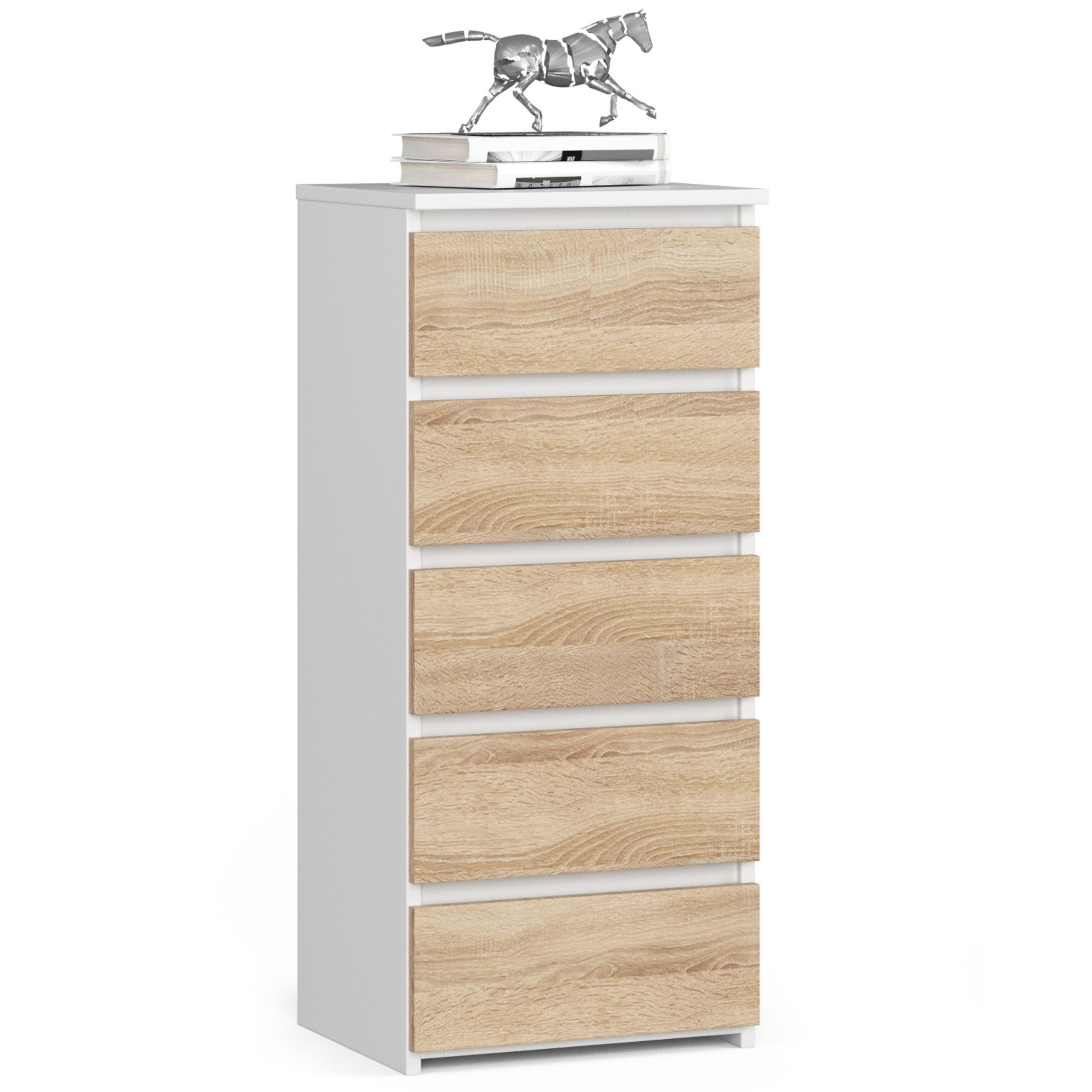 Komoda Cl5 Pk Biała / Dąb Sonoma
