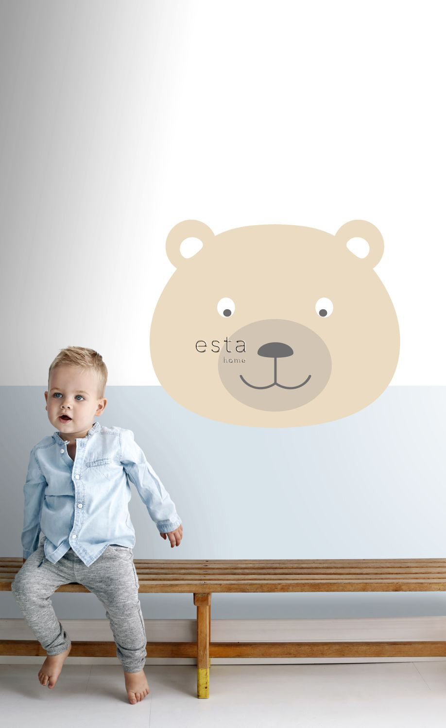 ESTAhome muursticker dierenkoppen beige - 70 x 62 cm - 158971