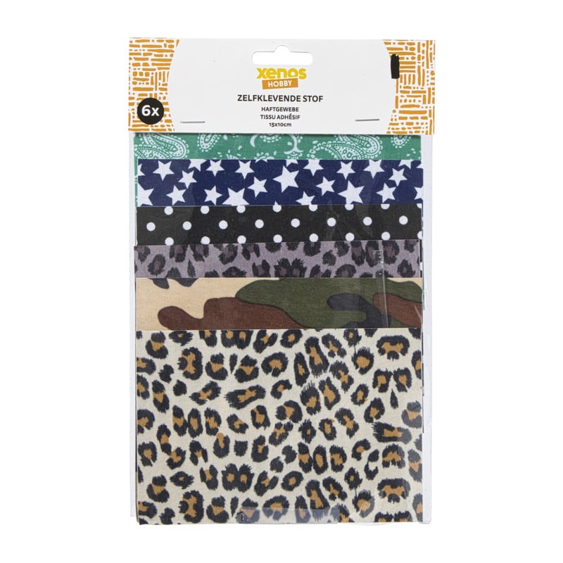Zelfklevende stof prints - multikleur - set van 6