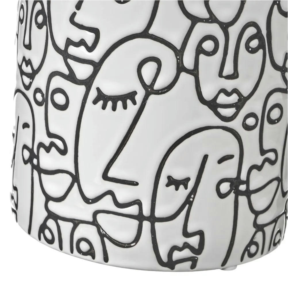 ARTY - Cache pot en céramique blanche H13cm