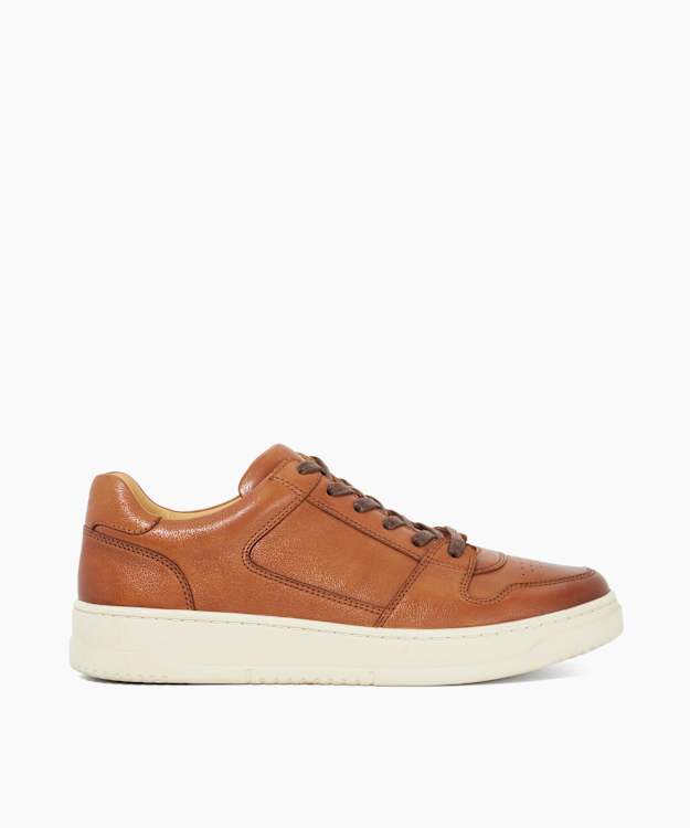 Til Tan - Leather Round Toe Lace Up Trainers