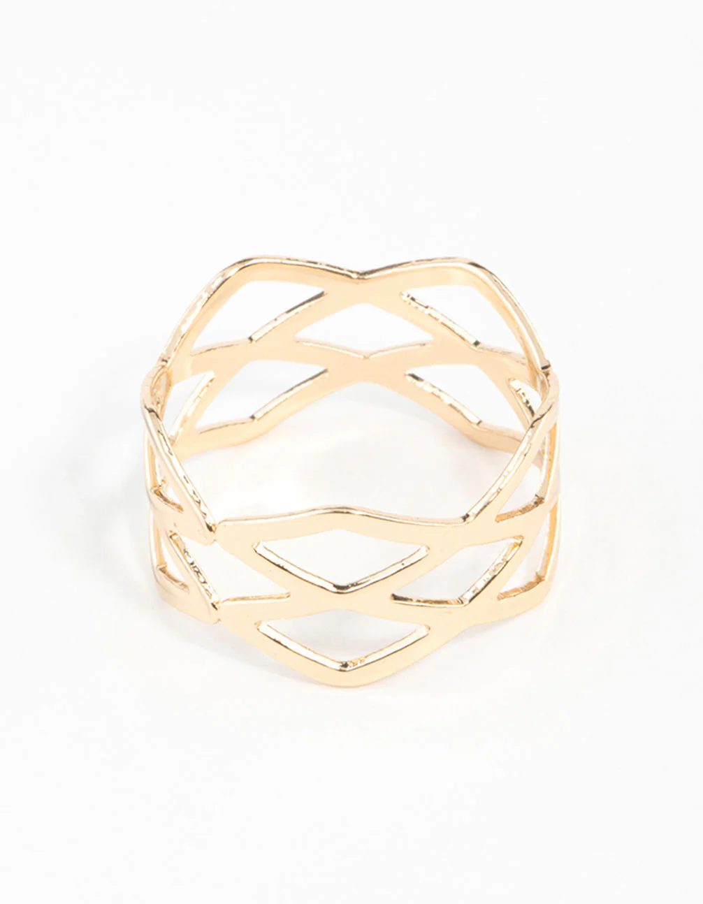 Gold Multi Cross Over Ring