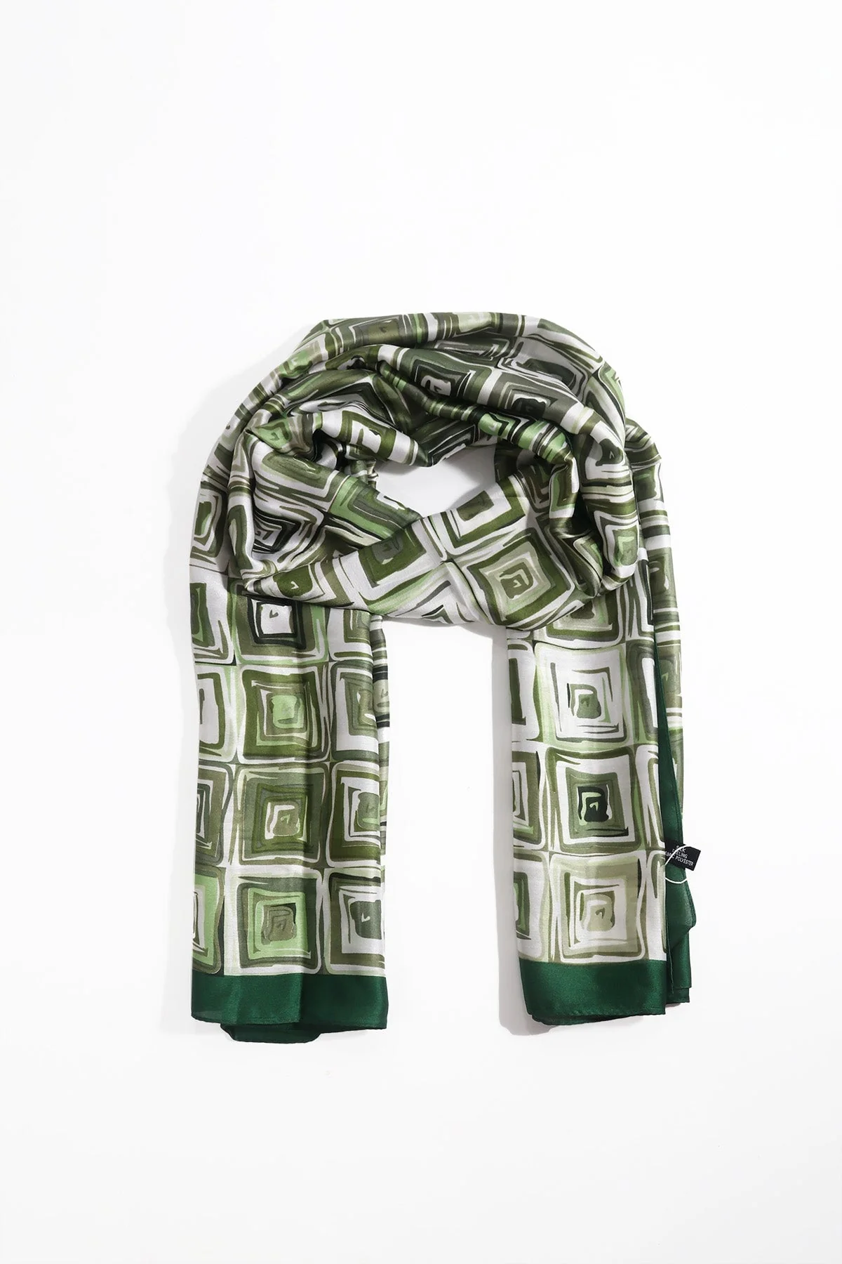 Khaki Square Print Scarf