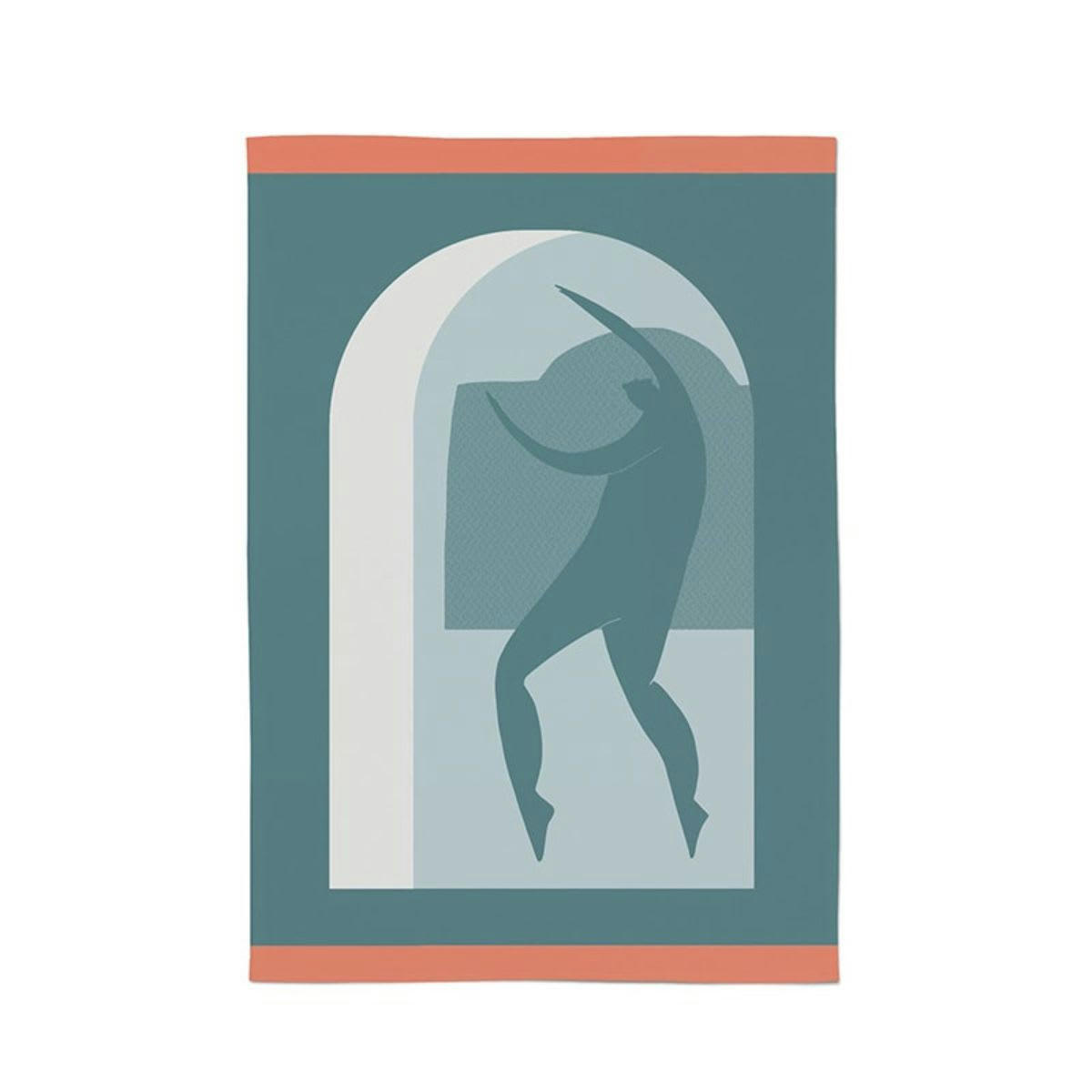 KONTATU DANTZA - Torchon en coton vert d'eau 50x70