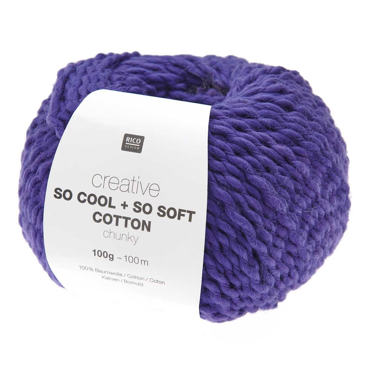 Rico Creative Violet So Cool   So Soft Cotton Chunky 100g