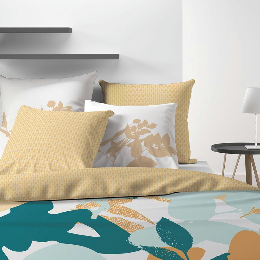 - Parure de lit 2 places réversible coton à motifs 220x240 cm