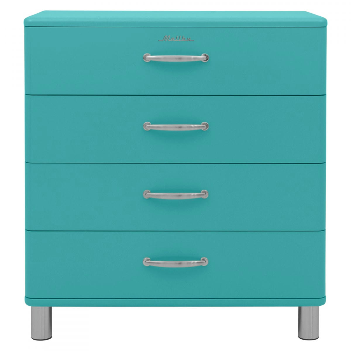 MALIBU - Commode style rétro 4 tiroirs 86cm bleu