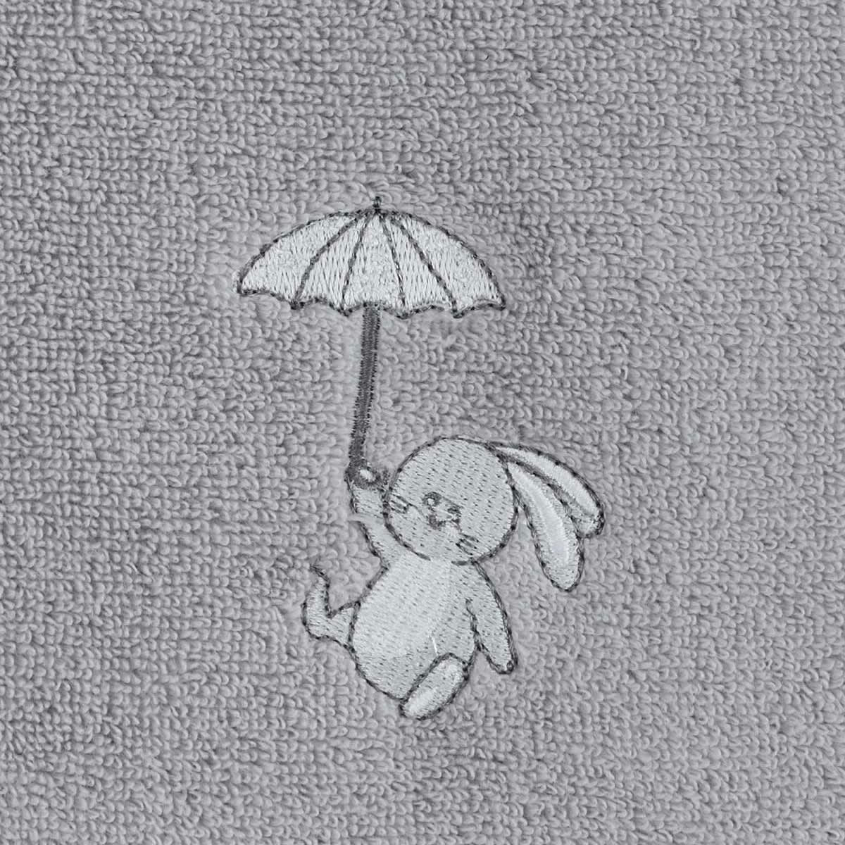 BABY SOFT RAIN RABBIT - Bavoir à manches en coton peigné zéro twist  gris cendré Taille unique