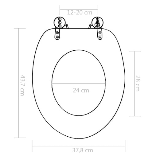 NNEVL WC Toilet Seat with Soft Close Lid MDF Starfish Design