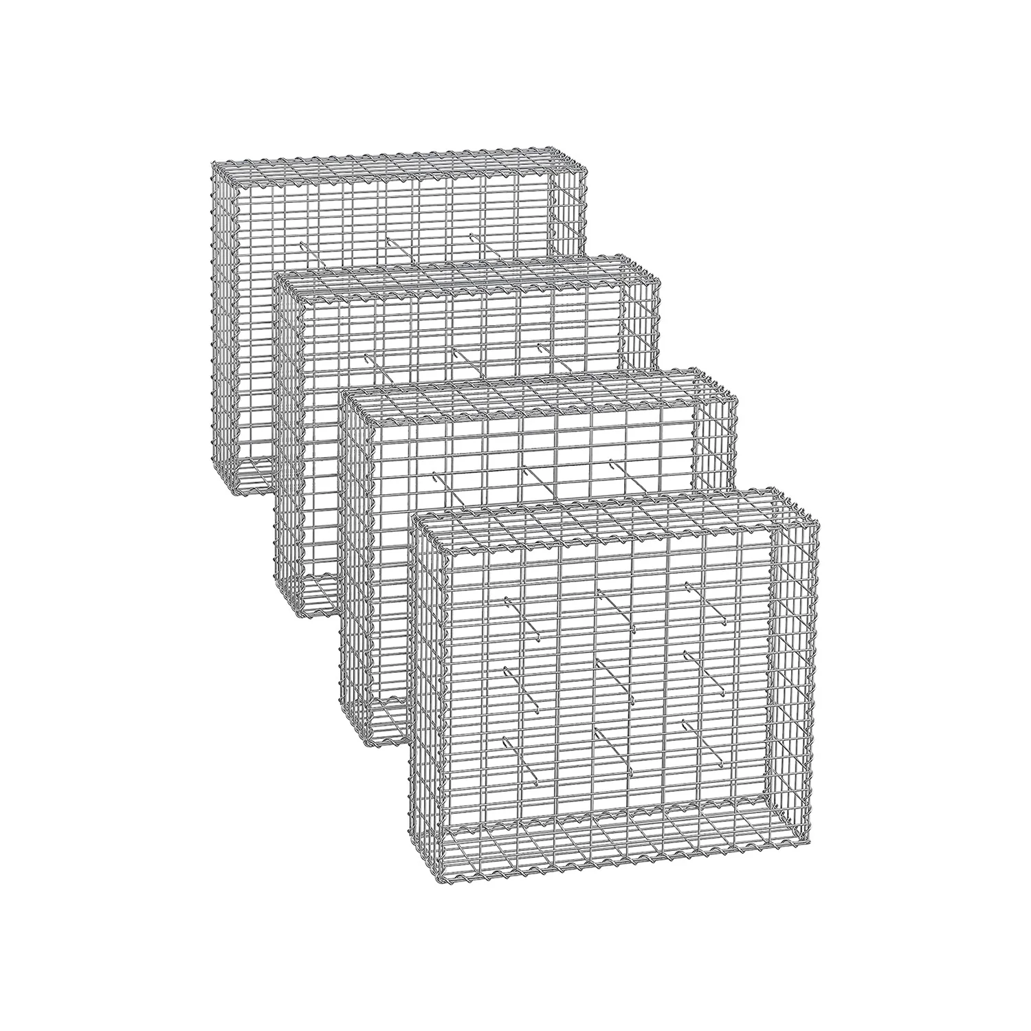 Gabions pour pierre galvanisé (Lot de 4)