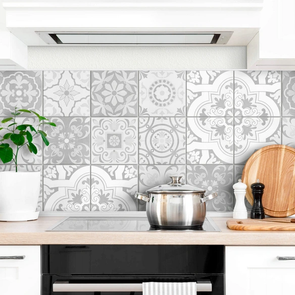 Fliesenaufkleber »Ornamente Betonoptik«, selbstklebend