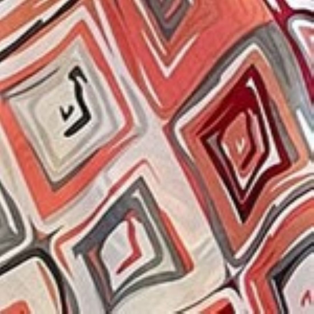 PEACH ACCESSORIES Abstract Squares Print Satin Feel Scarf