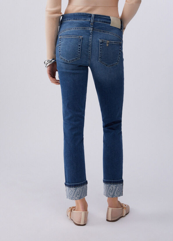 Jeans skinny con strass