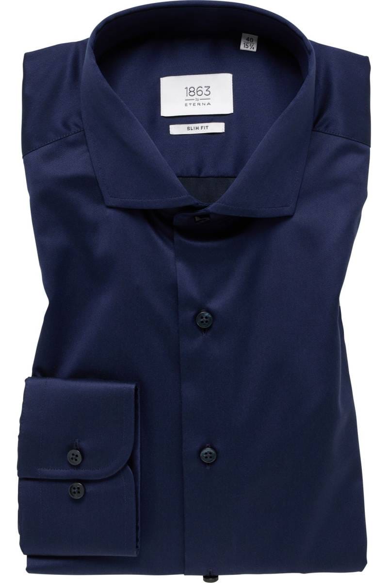 ETERNA 1863 Slim Fit Hemd marine, Einfarbig