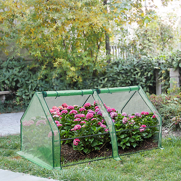 Châssis de jardin Nissewaard à 2 fenêtres en acier et polyéthylène 180 x 90 x 90 cm vert en.casa