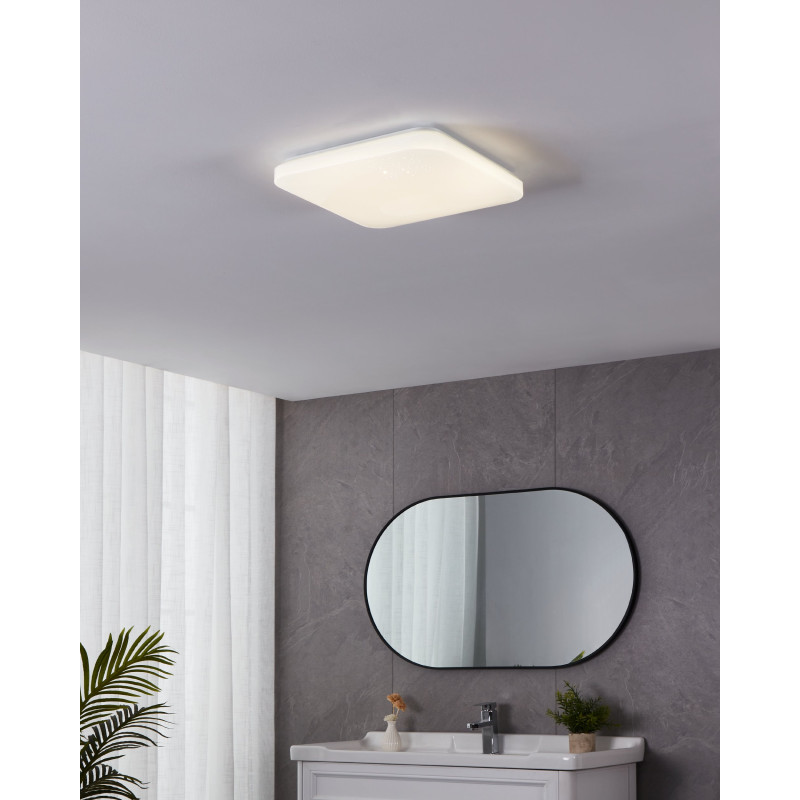 Plafonnier LED Frania-S blanc 33 x 33 cm blanc neutre 1600 lm 14,6 W EGLO