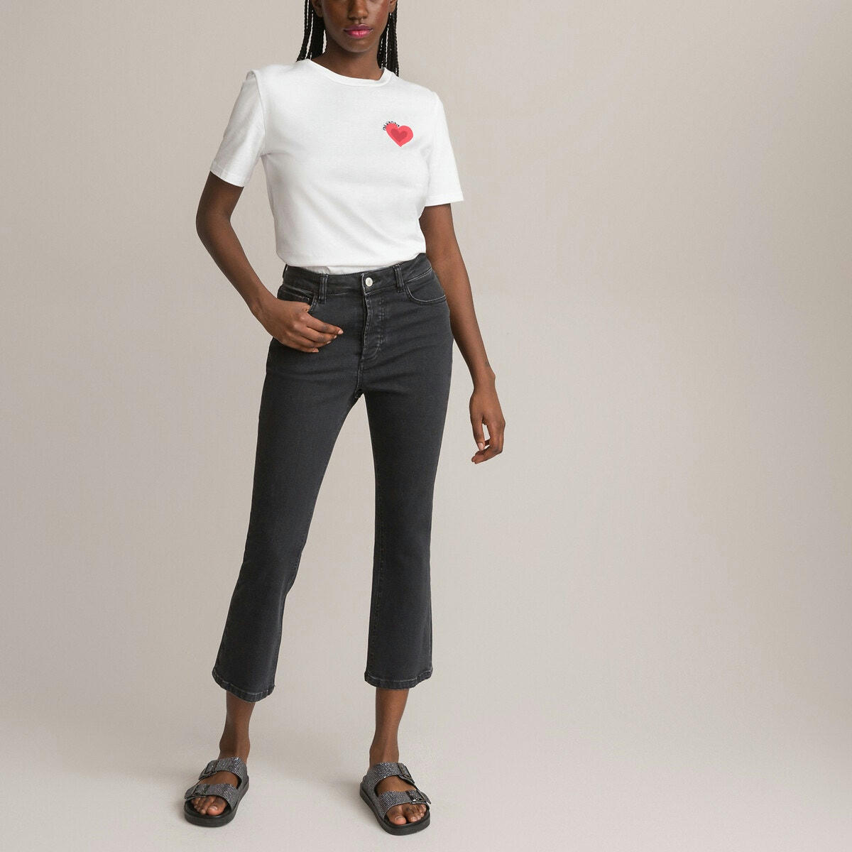 Jean kick flare taille haute