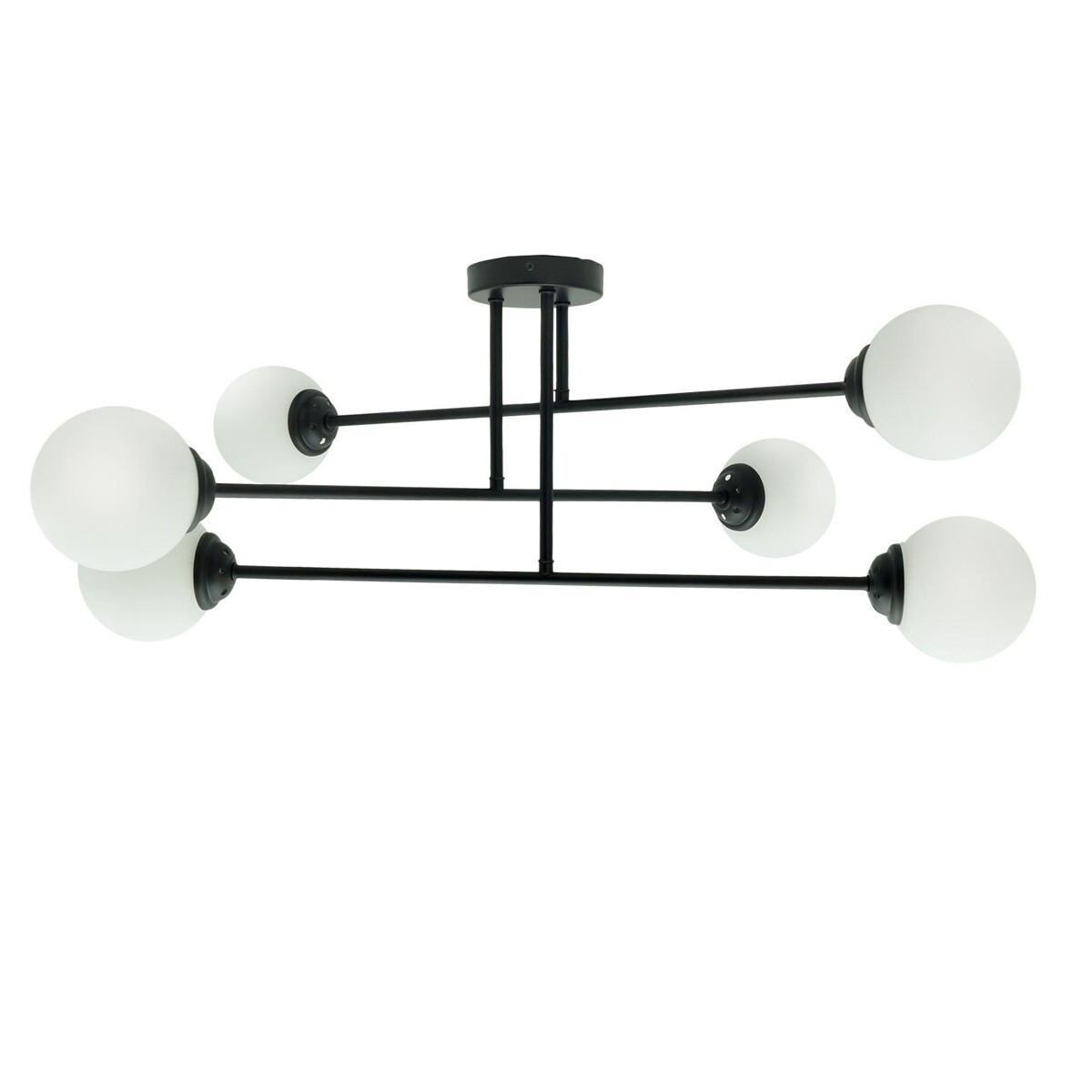Lampa sufitowa czarno-biała PALLE 6xE27x10W wym: 32x80x80 cm IdeaLED