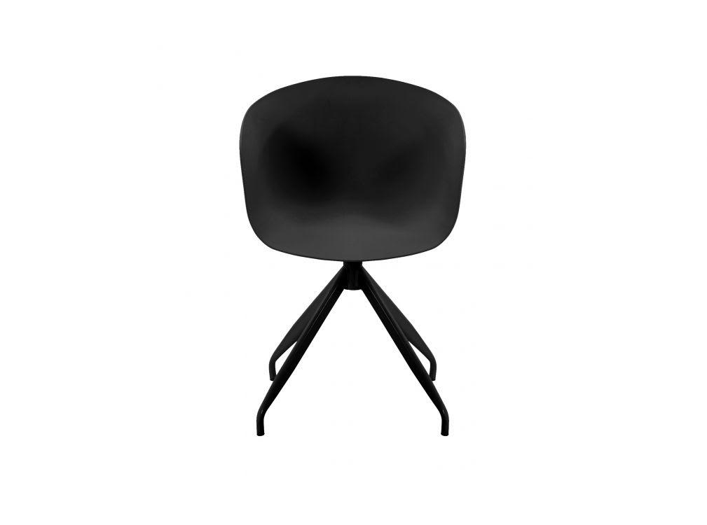 BOB - Chaise pivotante pieds en métal - Noir