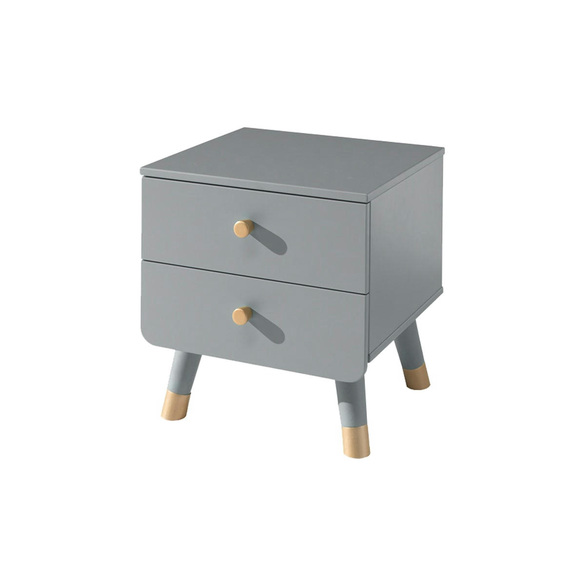BILLY - Table de chevet 2 tiroirs gris