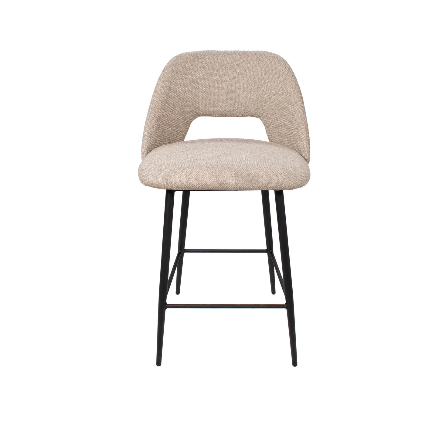Giga Meubel Barstoel Nissa - Stof/Metaal - Taupe - Set van 2